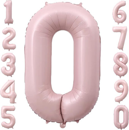 40 Inch Light Pink Number 0 Balloon by TNCDJKPA
