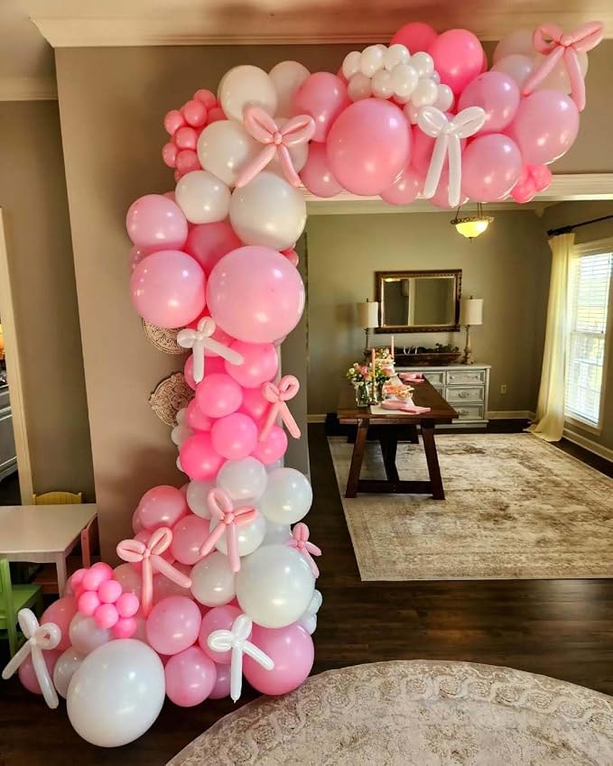 Pink Bow Balloon Garland Arch Kit - Image 4