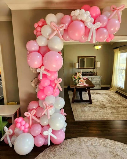 Pink Bow Balloon Garland Arch Kit - Image 4
