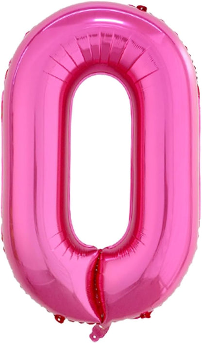 40 Inch Hot Pink Number 0 Balloon, Giant Number Balloons, Birthday Decor | by Unknown
