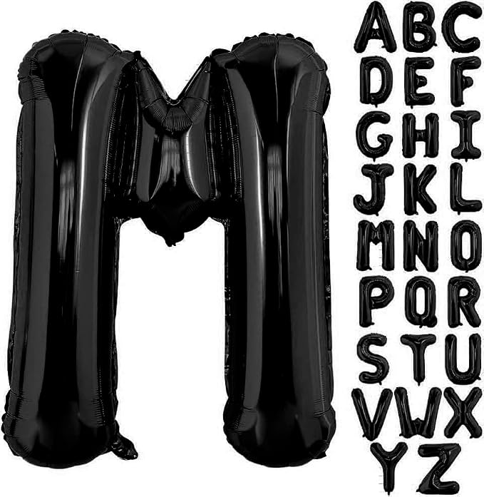 Black Letter M Balloons, M Balloon 40 Inch M Balloon Letter - Image 2
