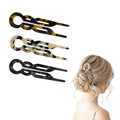 Prestige French Hair Pins, Acetate Leopard Print Hair Pin for Women,Suitable for All Hair Types (BlackBrown-F-3PCS)