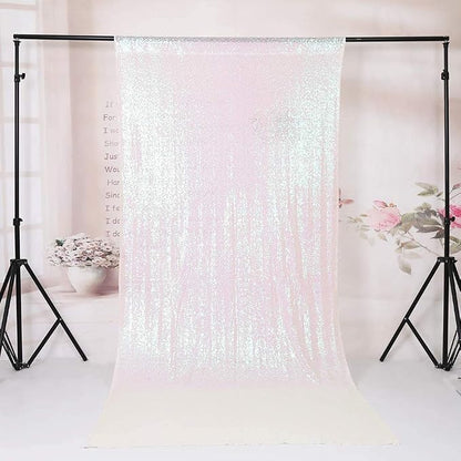 Eternal Beauty White Iridescent 3mm Sequin Backdrop 8x8 Ft - Image 4