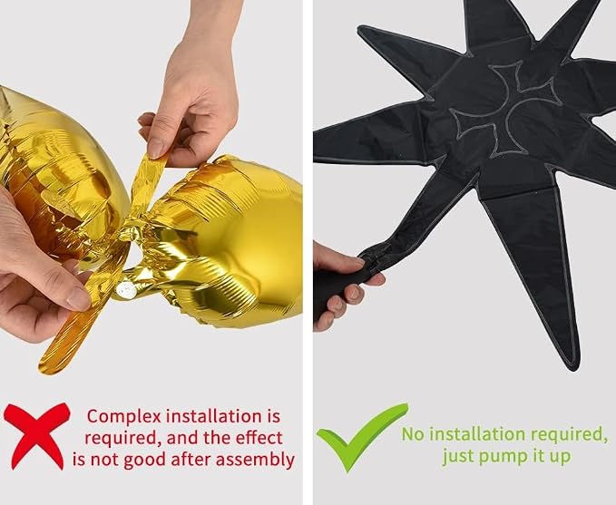TONIFUL 8 Pcs Star Balloons Black and Red Foil Explosion Party Decorations | 2 - Image 3