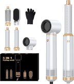 Blow Dryer Brush 5 in 1, Negative Ion Hair Dryer Brush Set Upgrade Hot Air Brush Air Styler Curling Wrap Air Curler, Curling Iron Hair Styling Tools As A Gift for Straight/Curl/Drying/Smoothing