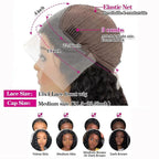 bangjazz 180% Density HD Lace Front Wigs Human Hair Deep Wave Wig 13x4 Lace Frontal Wigs Human Hair 22 Inch Curly Wigs for Black Women Pre Plucked Natural Hairline Natural Color