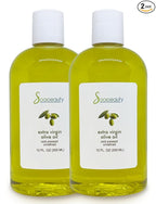 Soapeauty Extra Virgin Olive Oil | 100% Pure & Natural Unrefined Cold-Pressed Carrier Oil | Body Oil for Skin, Face, Hair, and Soap Making | Carrier for Essential Oils - 24 Fl Oz (2 x 12 Fl Oz)