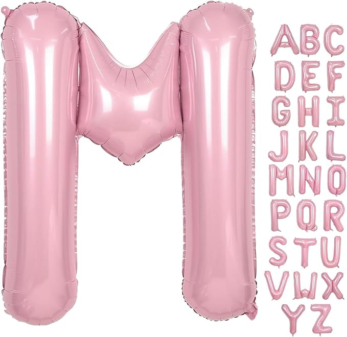 Pink Letter M Balloons, M Balloon 40 Inch Foil Helium M Balloon Letter | Pink M by BBPOOL