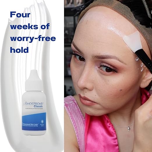 GHOSTBOND Classic Hair Replacement Adhesive 1.3oz - Invisible Wig Bonding Glue: Water & Oil-Resistant, Non-Toxic, Strong Hold For Secure and Natural-Looking Poly & Lace, Wigs & Toupee Systems