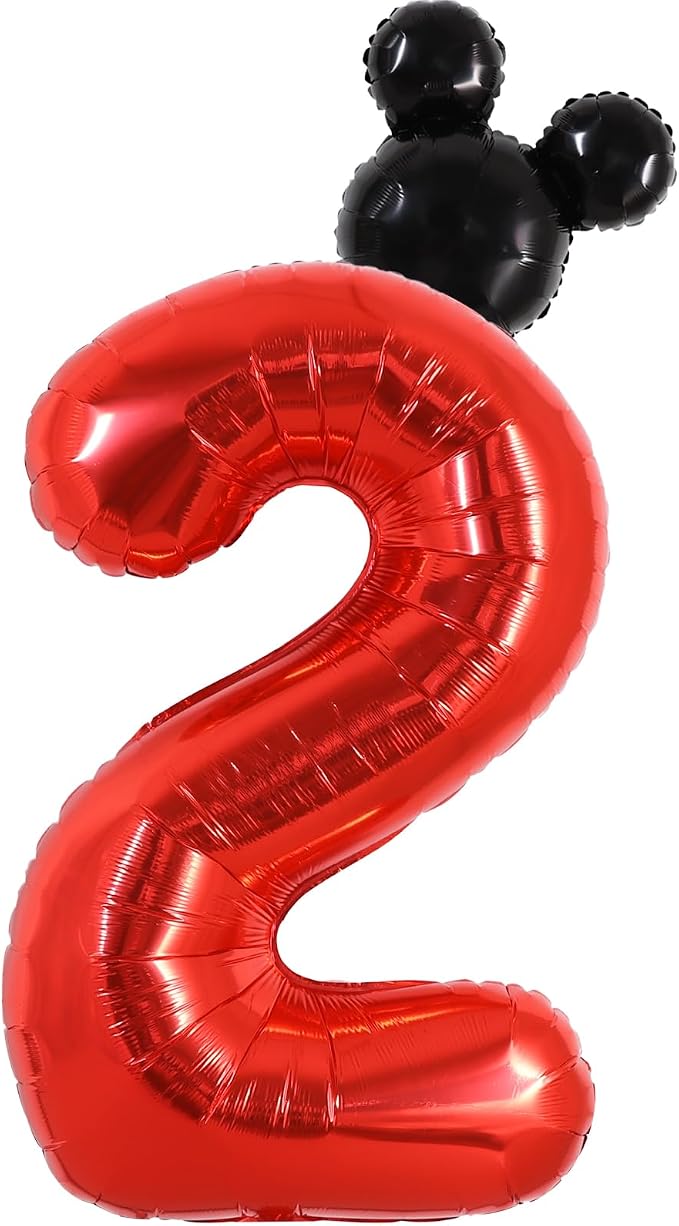 40 Inch Red Foil Number 2 Balloon by Vuzvuv
