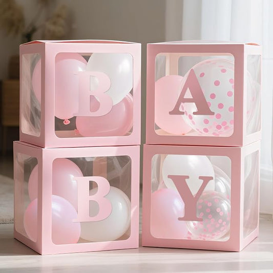 Ledido Baby Boxes with Letters for Baby Shower Decorations with 38 Balloons by Ledido