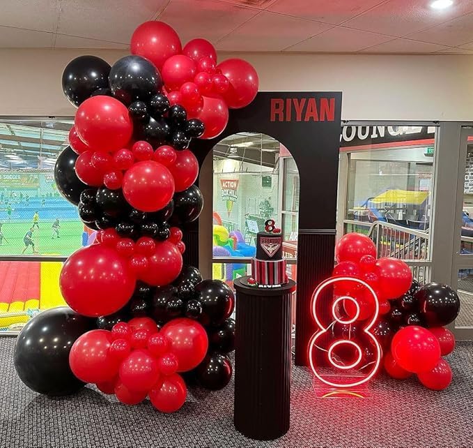153Pcs Red and Black Balloons Garland Arch Kit - Image 4