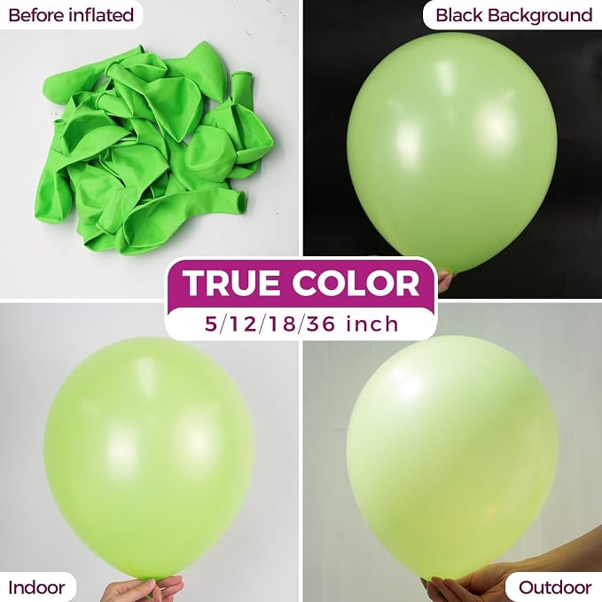 Bezente Lime Green Giant Latex Round Balloons 36 Inch 8 Pack | Green balloons - Image 2