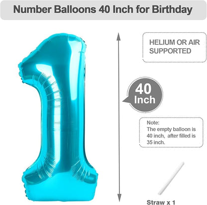 Balloon 0 Number 40 Inch Light Blue - Image 5