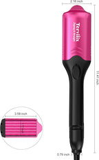 Terviiix Crimper Hair Iron with 4 Interchangeable Plates, Keratin & Argan Oil Infused Hair Crimper for Women, Volumizing Crimping Iron for Thin Fine Hair, 5 Heat Settings & 60 Mins Auto Off, Pink