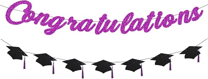 Congratulations Banner Pre-Strung Grad Cap Banner Graduation Decorations 2026 2 by Unknown