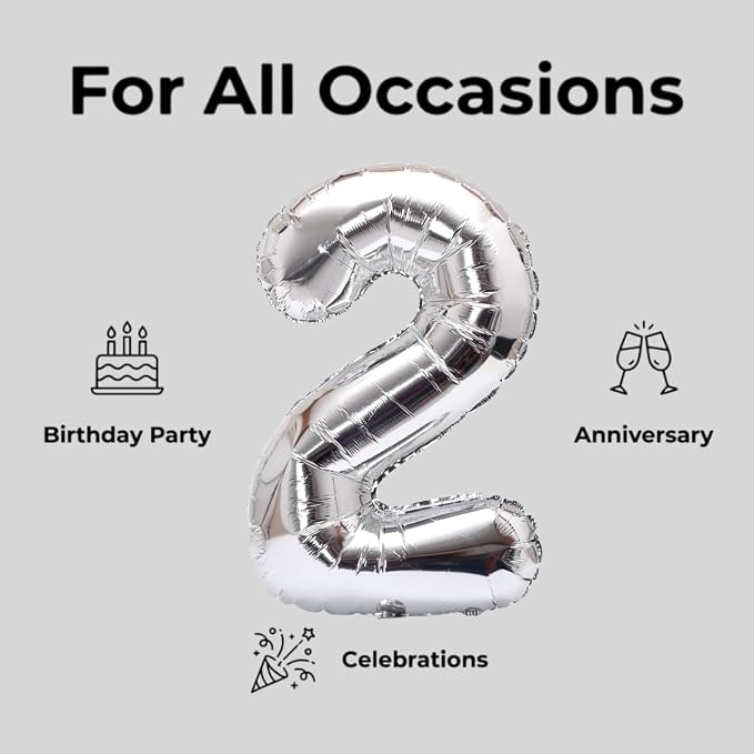 YPSelected 32 Inch Large Foil Helium Number Balloon Birthday Wedding Party 0-9 - Image 4