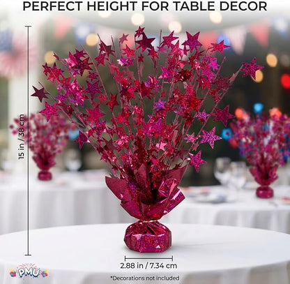 PMU Bursting Star Metallic Foil Spray Centerpiece- Burgundy Prismatic Balloon - Image 2