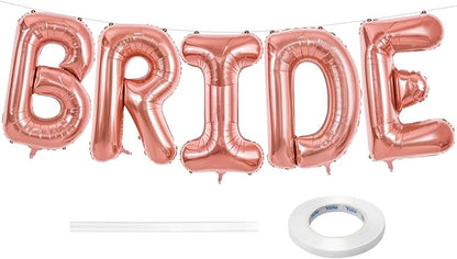 BRIDE Balloons Bachelorette, Rose Gold BRIDE Letter Balloon Bridal Balloons | by BBPOOL