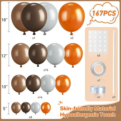Brown and Orange Balloon Garland Arch Kit - Image 2