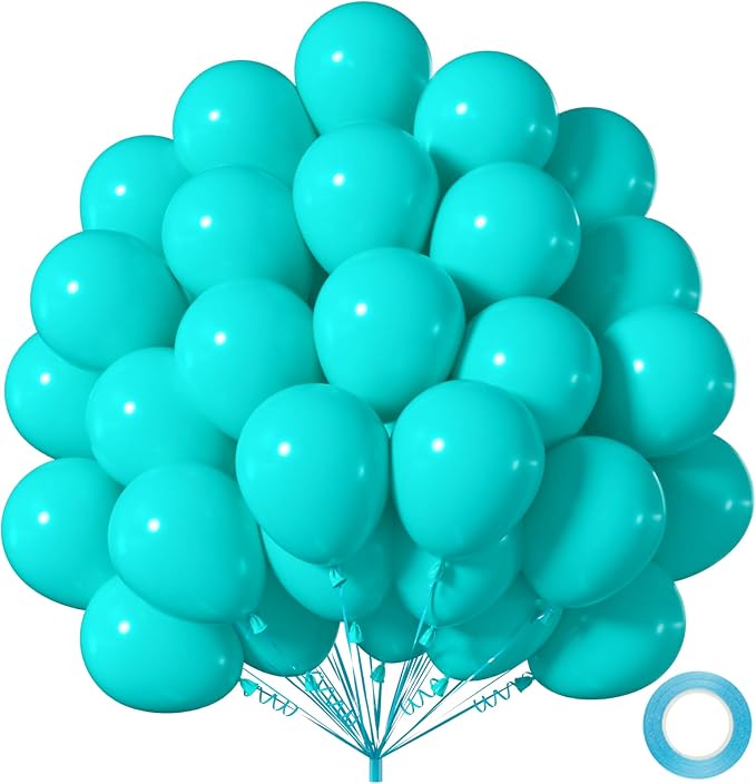 50pcs Matte Teal Blue Balloons, 12 inch Turquoise Balloons | Helium Quality by Colorfullifefromnowon