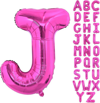 Hot Pink Letter J Balloons, J Letter Balloon 40 Inch Foil J Balloon | Hot Pink by BBPOOL