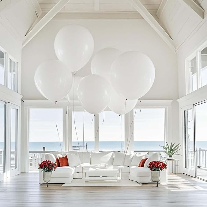 50 Pack White Balloons 24 Inch White Latex Party Balloon - Image 5