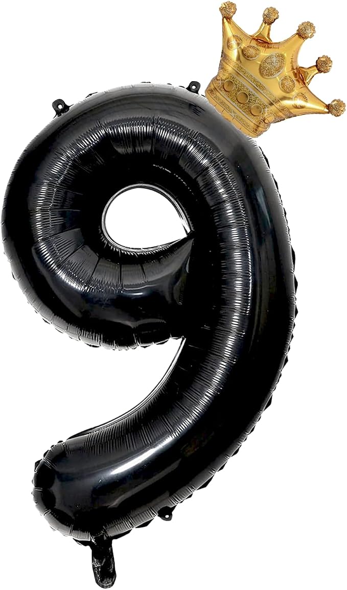 Black 9 Balloon Number, 40 inch Big 9TH Birthday Balloon by Unknown