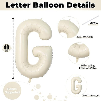 40 Inch Beige GRAD Balloons for Graduation Party Decorations, Large Cream White - Image 2