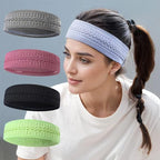 5PCS Wide Sport Headbands for Women Breathable Athletic Sweatbands Non Slip Silicone Fitness Headband Soft Elastic Exercise Hairbands for Yoga Running Sports Travel Indoor Gym