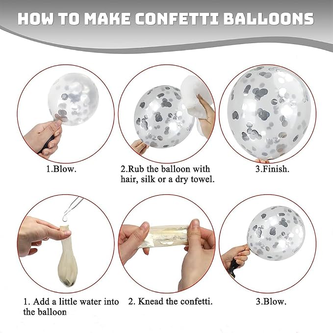 Black and Silver Balloons, Thick & Durable, - Image 3