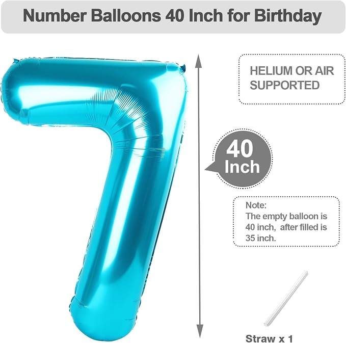 6 Balloon Number 40 Inch Light Blue - Image 5
