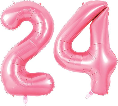 Number 24 Balloons for 24th Birthday Party Decorations, 0-100 Large No.24 by Joycard