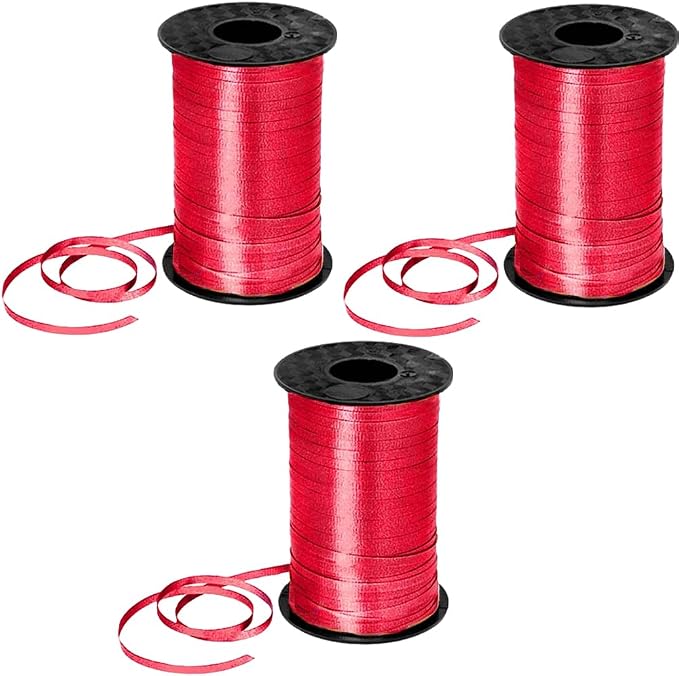 PMU 1500 Yards x 3/16in Red Crimped Curling Ribbon String by PMU