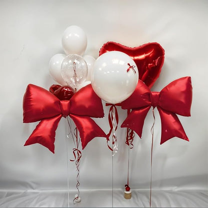 Red Bow Balloons 38 Inch, Giant Red Bowknot Foil Mylar Coquette Party - Image 4