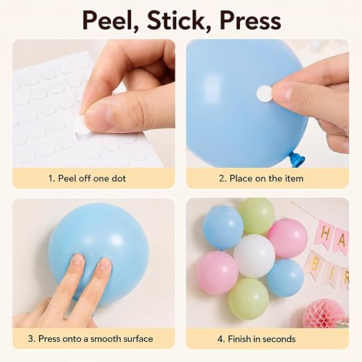 Glue Dots Double Sided 1500 Pcs Clear Removable Adhesive Sticky Dots Tabs | - Image 4