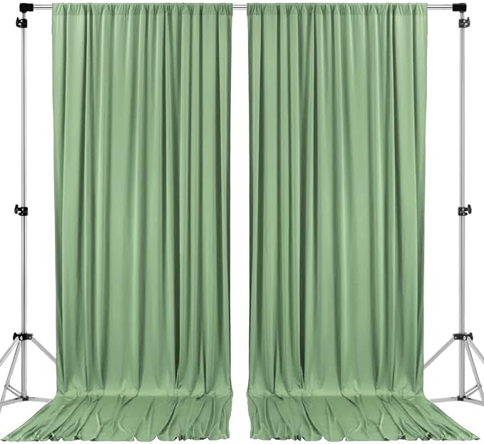 AK TRADING CO. 10 feet x 10 feet Sage IFR Polyester Backdrop Drapes Curtains by Fabrics%7CEventDecor%7CCrafts%7CUpholsteryFoam