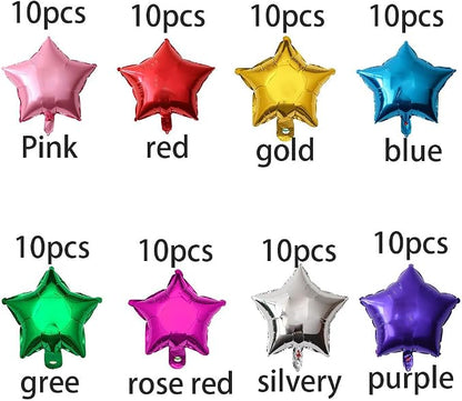 80pcs 5 Inch Mini Star Shape Foil Balloon - Image 2