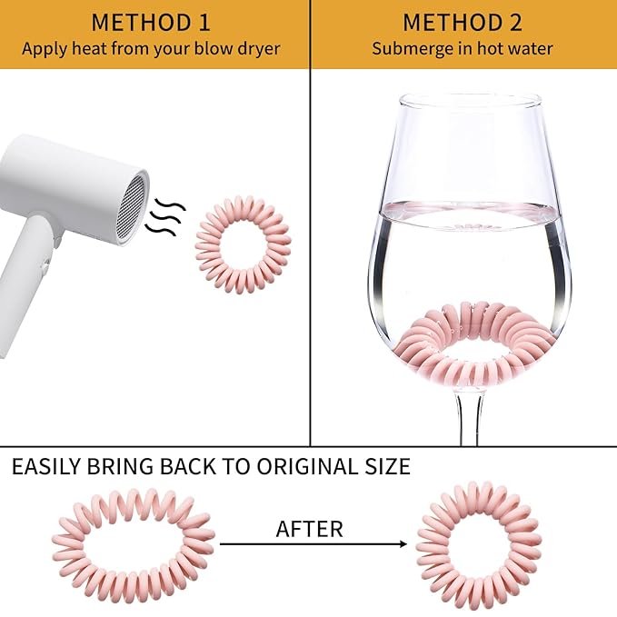 16Pcs Spiral Hair Ties, (Vintage Frosted) Hair Elastic Coils for Women and Girls, Waterproof Phone Cord Hair Scrunchies Accessories Bands for Ponytails and Updos