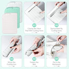 Silicone Hot Tool Mat – 2-Pack Heat-Resistant Pads for Flat Irons, Curling Wands & Hair Dryers, 8.6″ × 6.3″ Anti-Slip, Up to 480 °F Protection – White & Mint Green