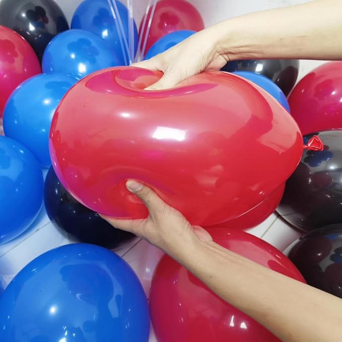 300 Pack Red Black Blue Balloons 100 of each of the 3 colors 12 inch Red Black - Image 3