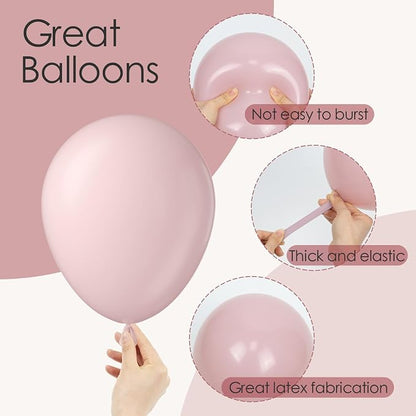 Awenztech 122pcs Pastel Light Pink Latex Balloons in 18 12 10 5 inches | - Image 3