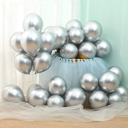 5 inch Metallic Silver Balloons - Image 7