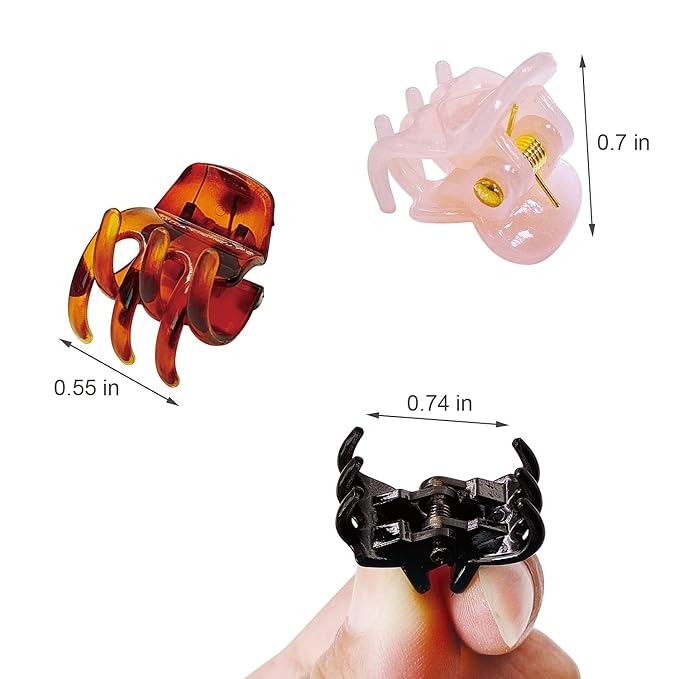 50 PCS Mini Hair Claw Clips， Bangs Strong Grip Multifunction Clamp Clips. (brown)
