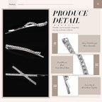 16 Pieces Rhinestone Bobby Pins, Fancy Metal Hair Clips, Crystal Shiny Barrettes, I S X Shaped Diamond Hair Accessories for Women Girls Wedding Prom Party (Silver)
