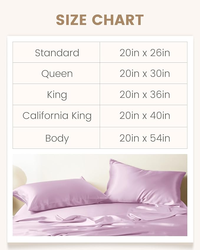 THXSILK Set of 2 100% Mulberry Silk Pillowcase for Hair and Skin Health, Soft Breathable and Smooth Pillowcases with Hidden Zipper, Both Sides Premium Grade 6A+ Silk, Standard 20"x26", Light Purple