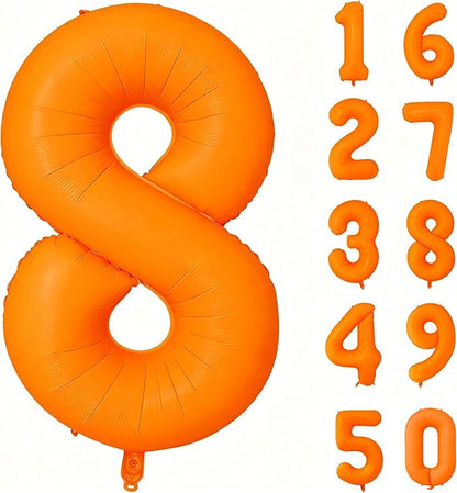 Fluorescent Orange Number Balloon 40 inch Giant Foil Helium Balloons Orange by Yeodong