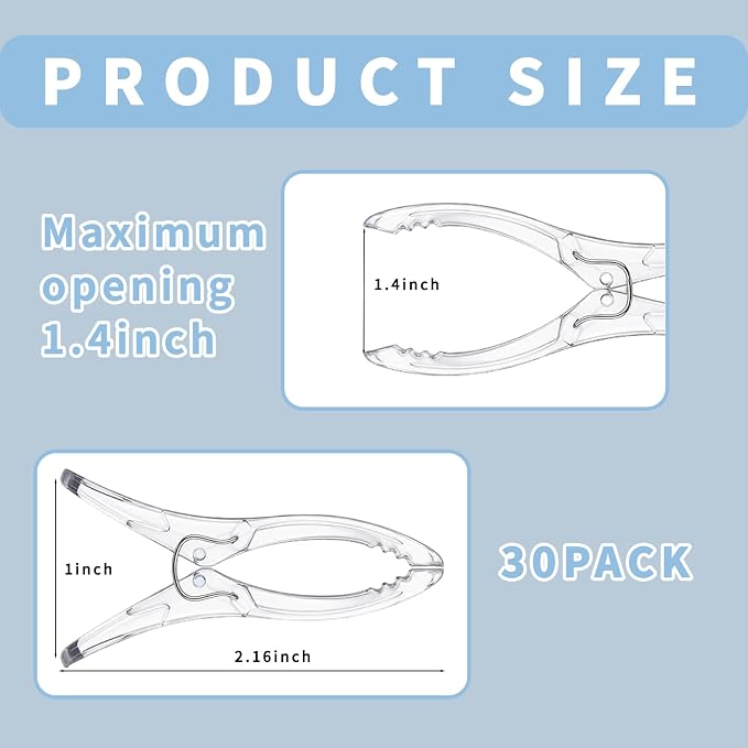 30 Pack Balloon Arch Clips, 2-Inch Transparent Spring Clamps - Image 2