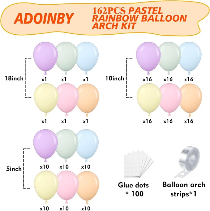 Pastel Rainbow Balloon Arch Kit, Engagements, Gender Reveal, Anniversary - Image 2