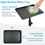 JOSTZHXIN Salon Rolling Tray, Premium Aluminum Tattoo Tray Rolling Cart, Height Adjustable Styling Tray, Service Storage Tray Trolley for Beauty Salon Clinic Spa